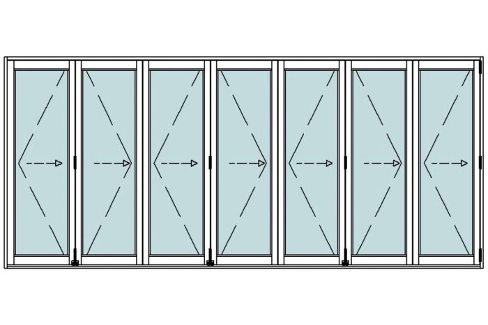 Aluminium Door - 7 Pane sliding folding stacking door | Buy aluminium windows from K Parker Joinery