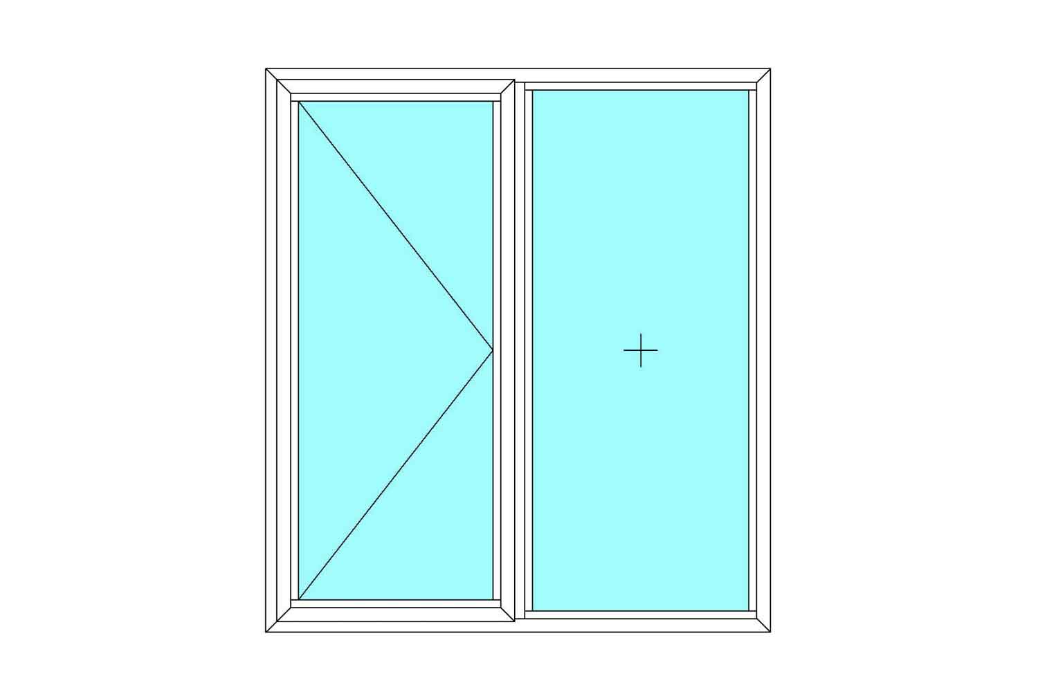 Aluminium Window - Side Hung Window With Fixed Field 1066mm x 1190mm | Buy aluminium windows from K Parker Joinery