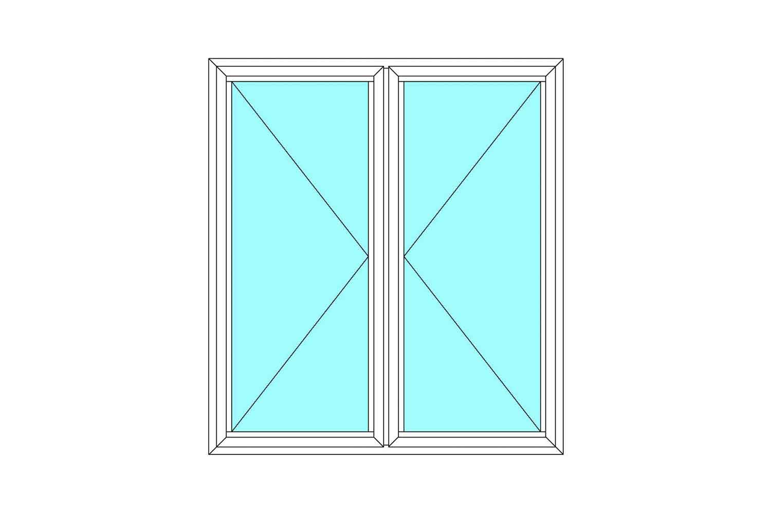 Aluminium Window - Two Side Hung Windows 1066mm x 1190mm