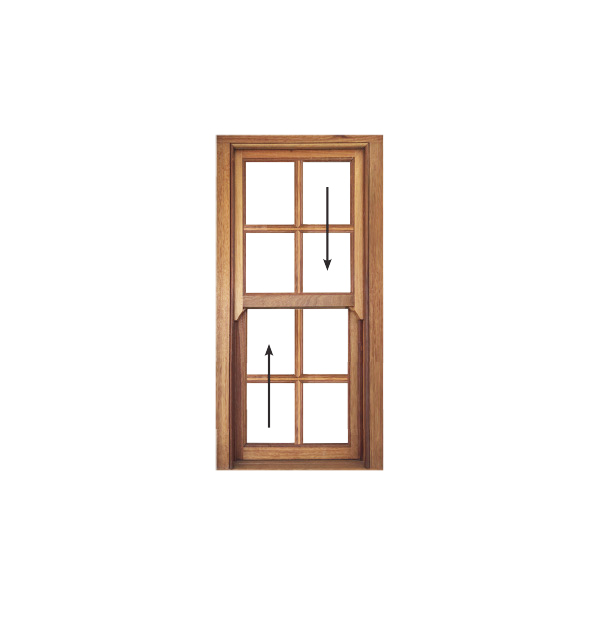 sliding sash cottage pane wooden window 600x1200 in meranti