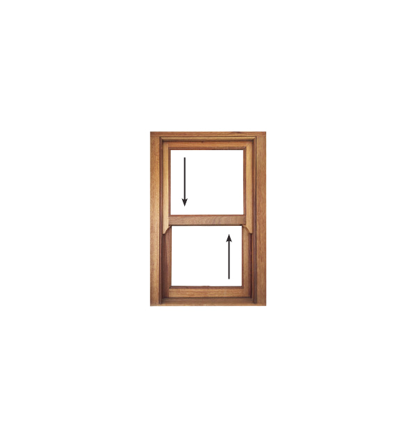 sliding sash full pane wooden window 600x900 in meranti