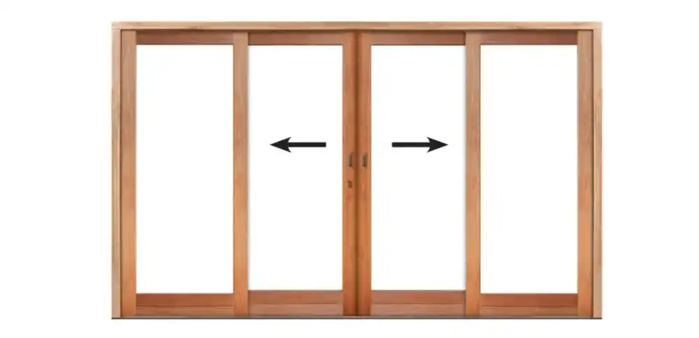 wooden sliding door centre opening option 