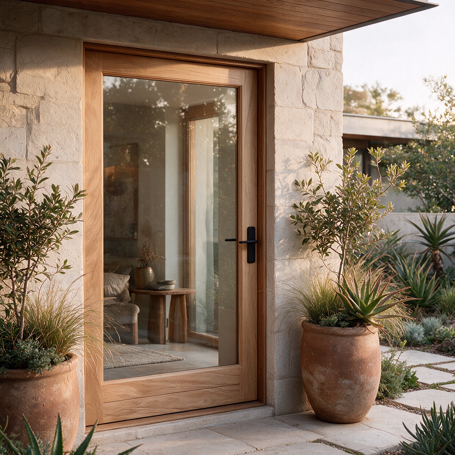 full pane glass pivot door