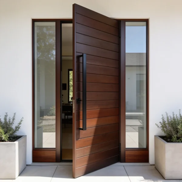 Fine Groove Marine Ply Wooden Pivot Door – 1200mm