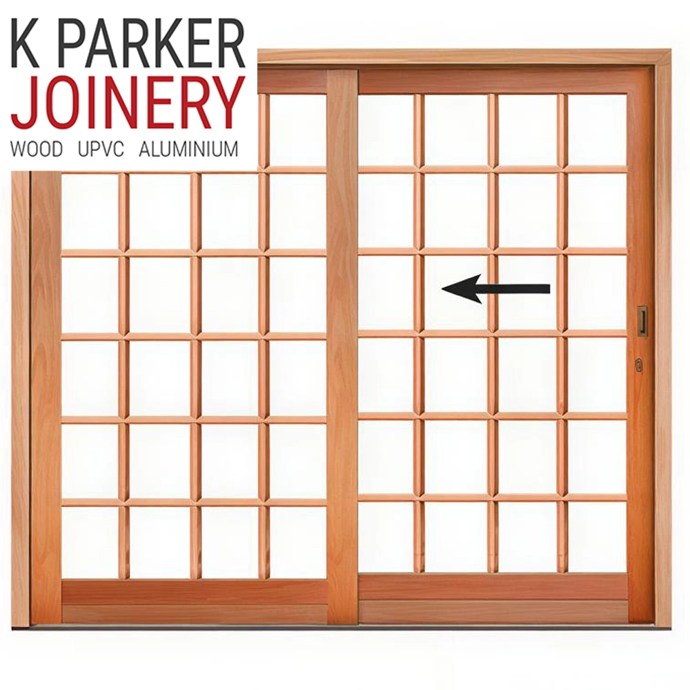 cottage pane wooden sliding door