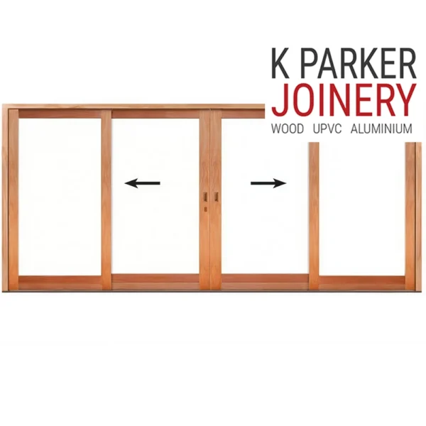 wooden sliding door centre opening