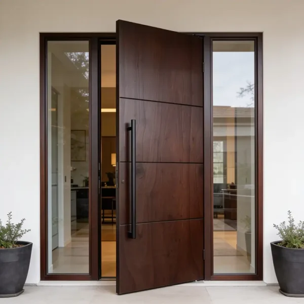 Wide Groove Marine Ply Wooden Pivot Door – 1200mm