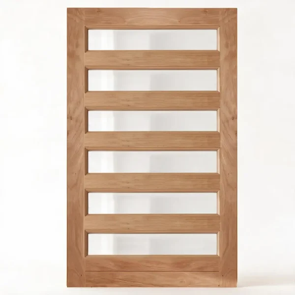 The Daniella wooden pivot door in meranti
