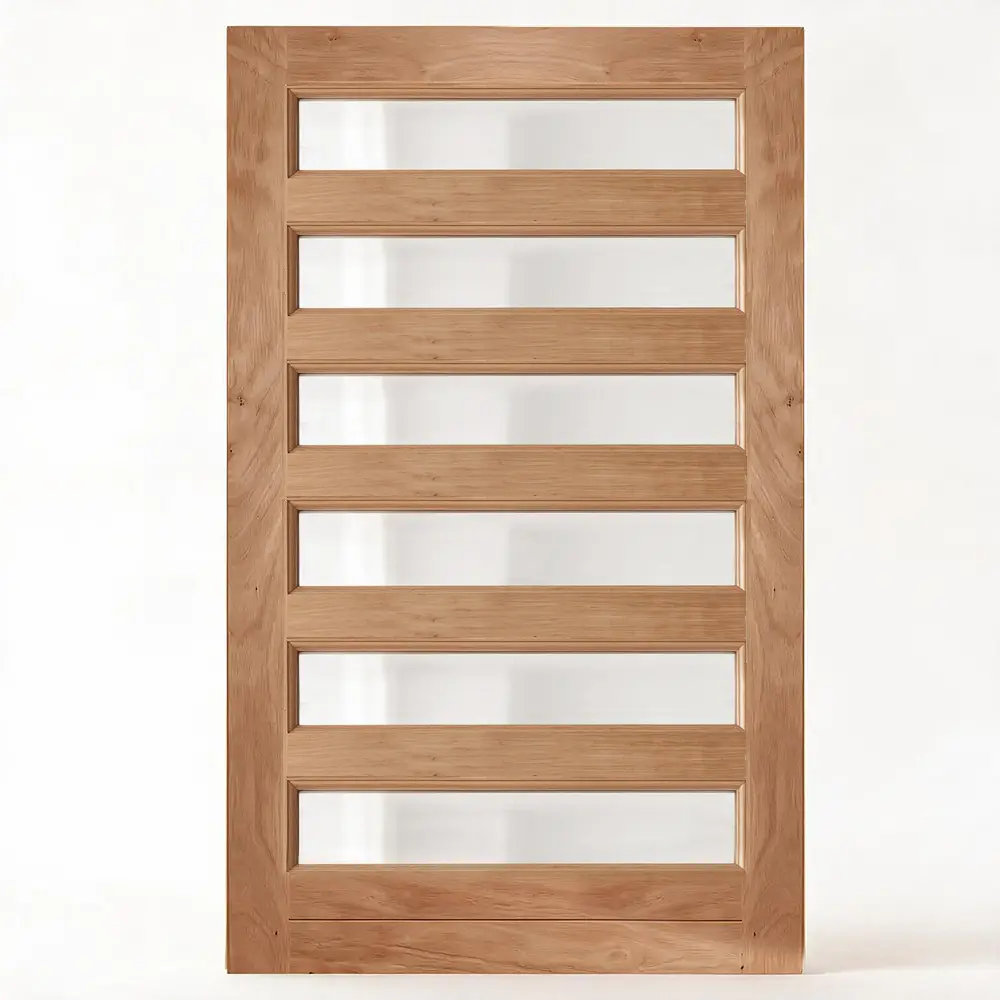 The Daniella wooden pivot door in meranti