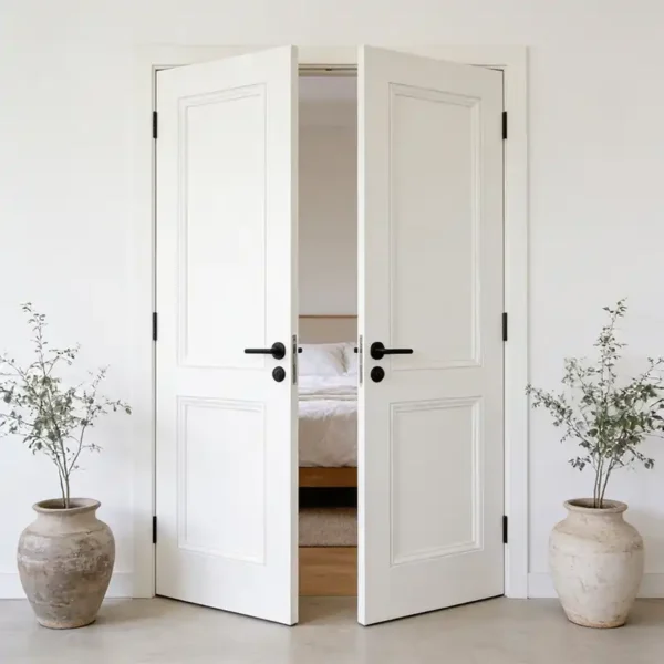 Double Interior Doors Supawood 2 Panel with Crown Moulding Door 140x40 - 1626 x 2332