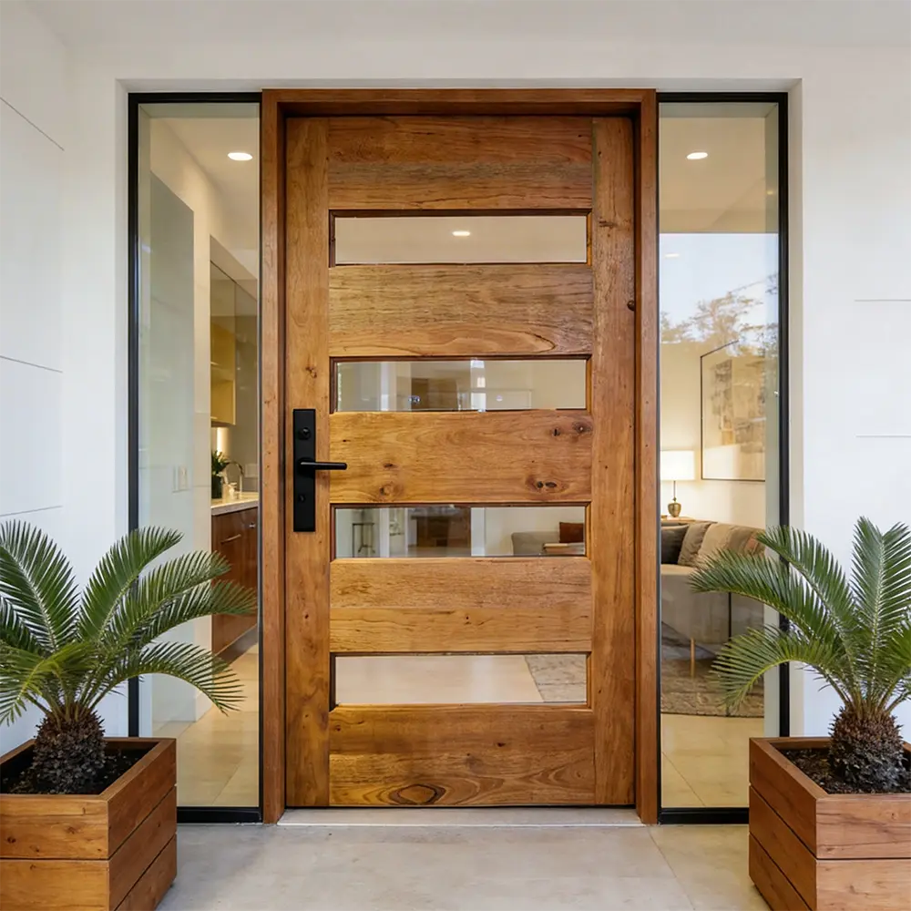 wooden pivot door with wide slats and narrow glass panels modern daniella pivot door with wide wood panels and narrow glass panels