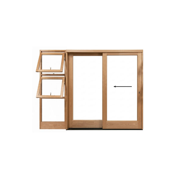 2300 wooden sliding door with side windows