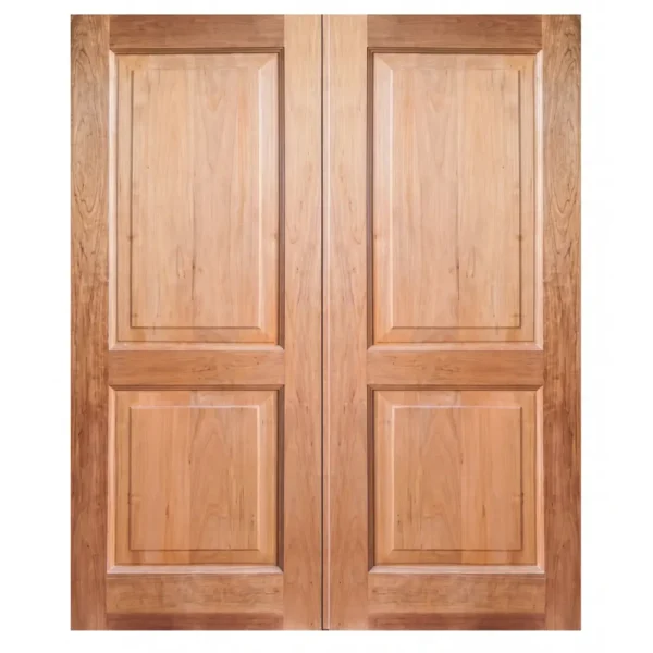 Solid Two Panel Double Wooden Doors