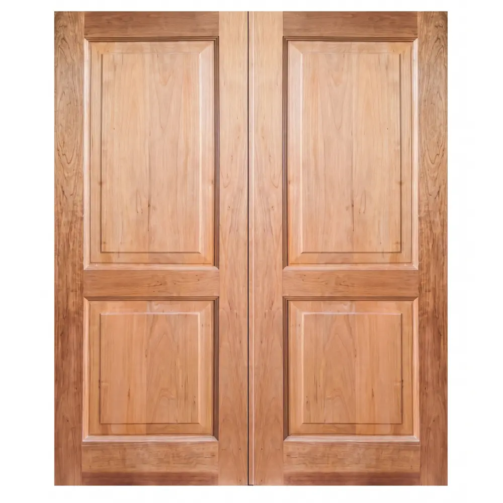 Solid Two Panel Double Wooden Doors