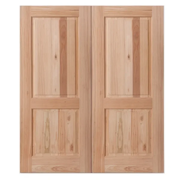 Two Panel Double Wooden Doors - Medium