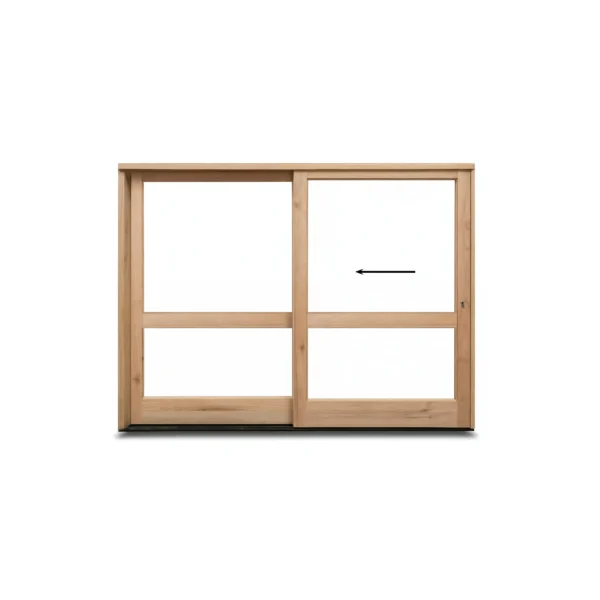 2400 wooden sliding door with two pane glass