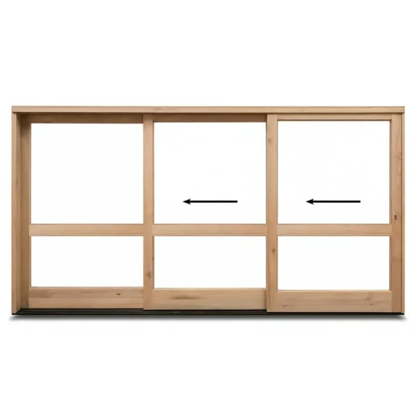 3568mm-Wooden-Sliding-Door-3-Panel-Two-Pane-left