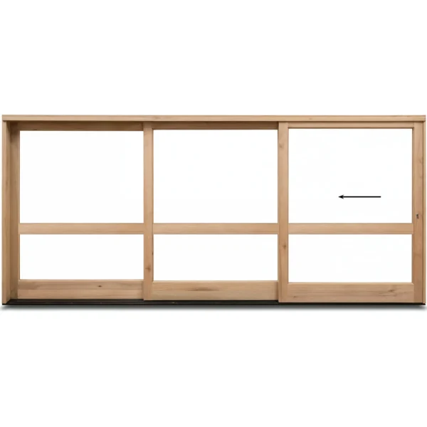 4468 Wooden Sliding Door - Triple Leaf - Two Pane Glass - Manufactured by K Parker Joinery - Johannesburg