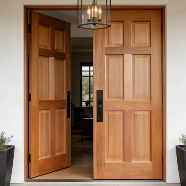 Six Panel Double Wooden Doors