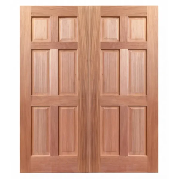 Six Panel Double Wooden Doors