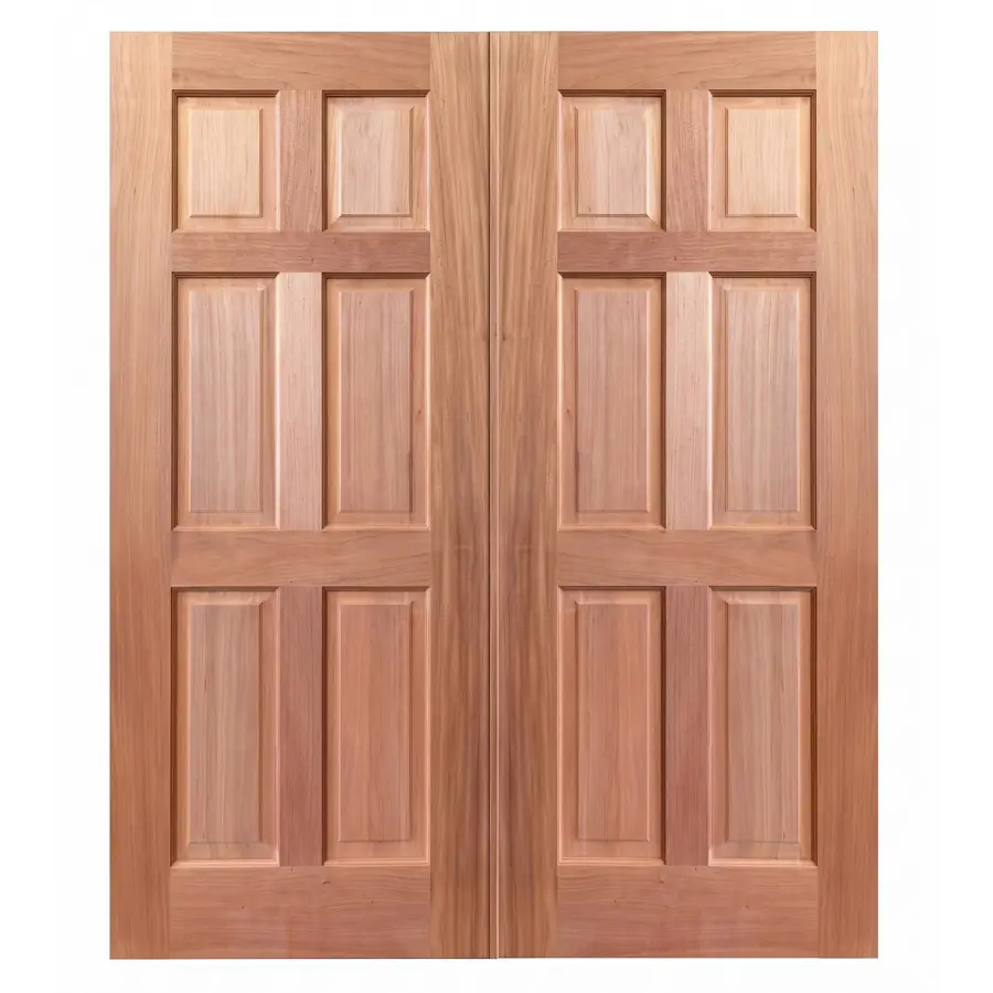 Six Panel Double Wooden Doors