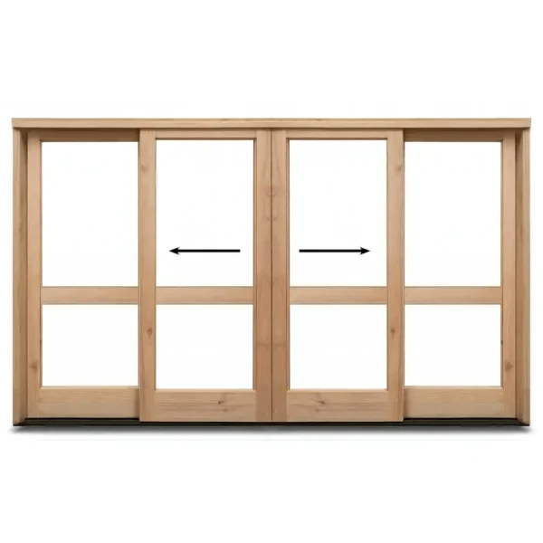 3600mm Wooden Sliding Door- Two Pane (Centre Opening)