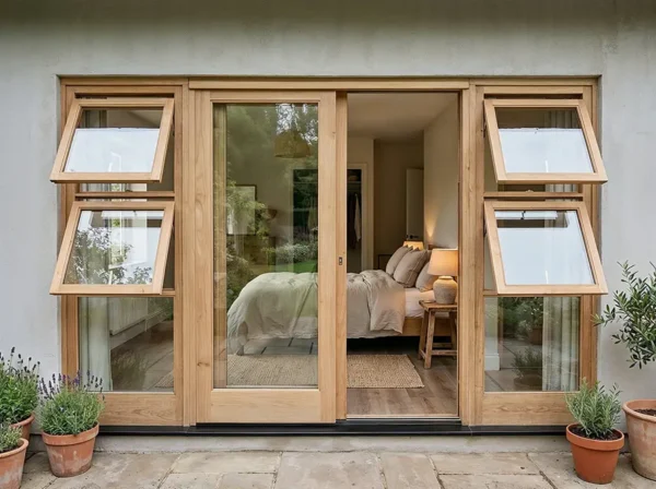 Wooden Sliding Doors with Windows