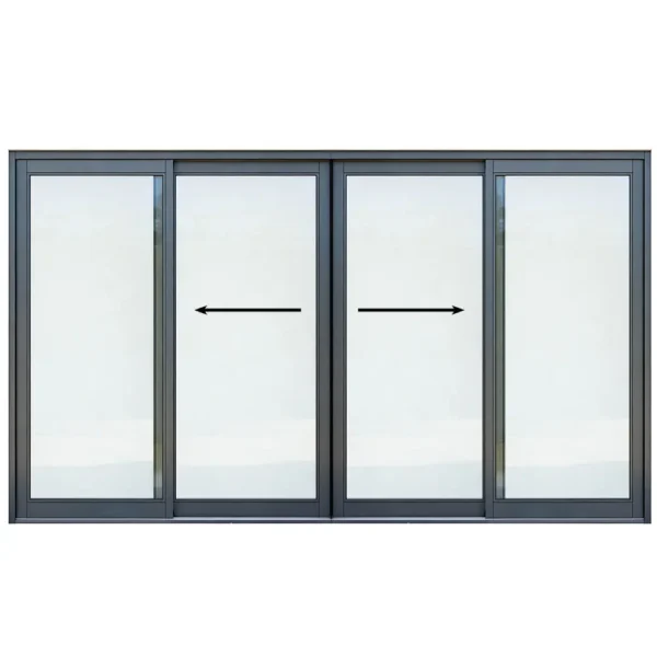 3600mm-Aluminium-Sliding-Door-Full-Pane-Centre-Opening-Charcoal