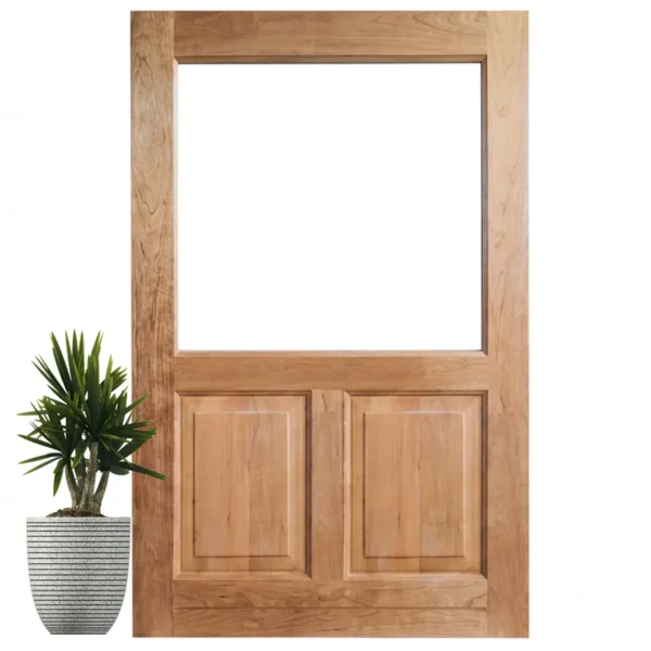Half glass top with 2 raised panels bottom