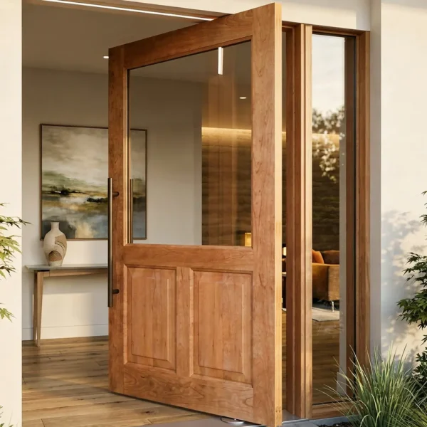 Half glass top with 2 raised panels bottom
