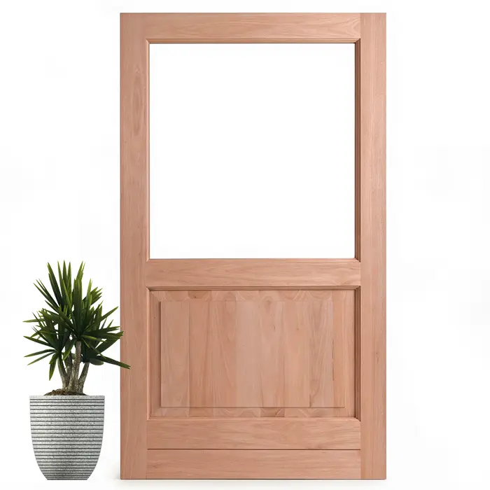 half glass wooden pivot door