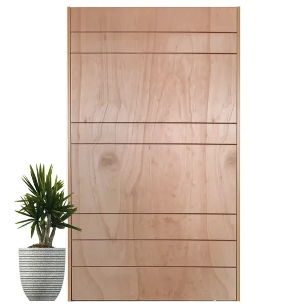 Random grooves marine ply pivot door