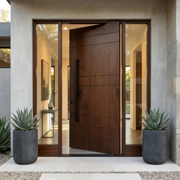various grooves marine ply wood pivot door