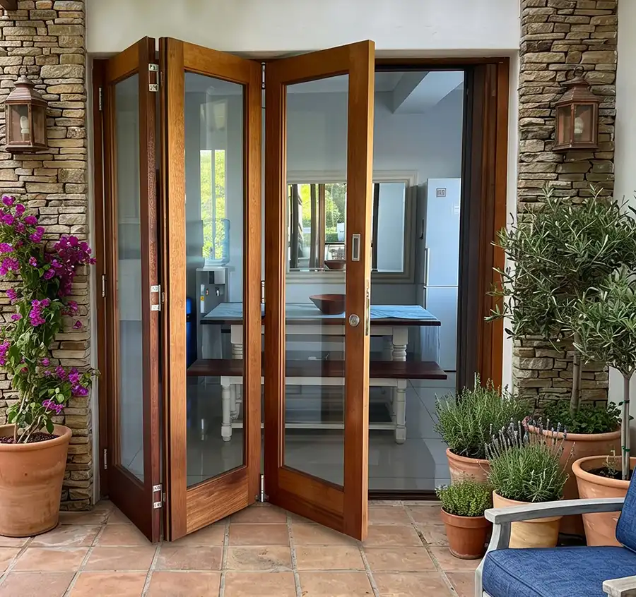 wooden folding door manufactured by k parker joinery