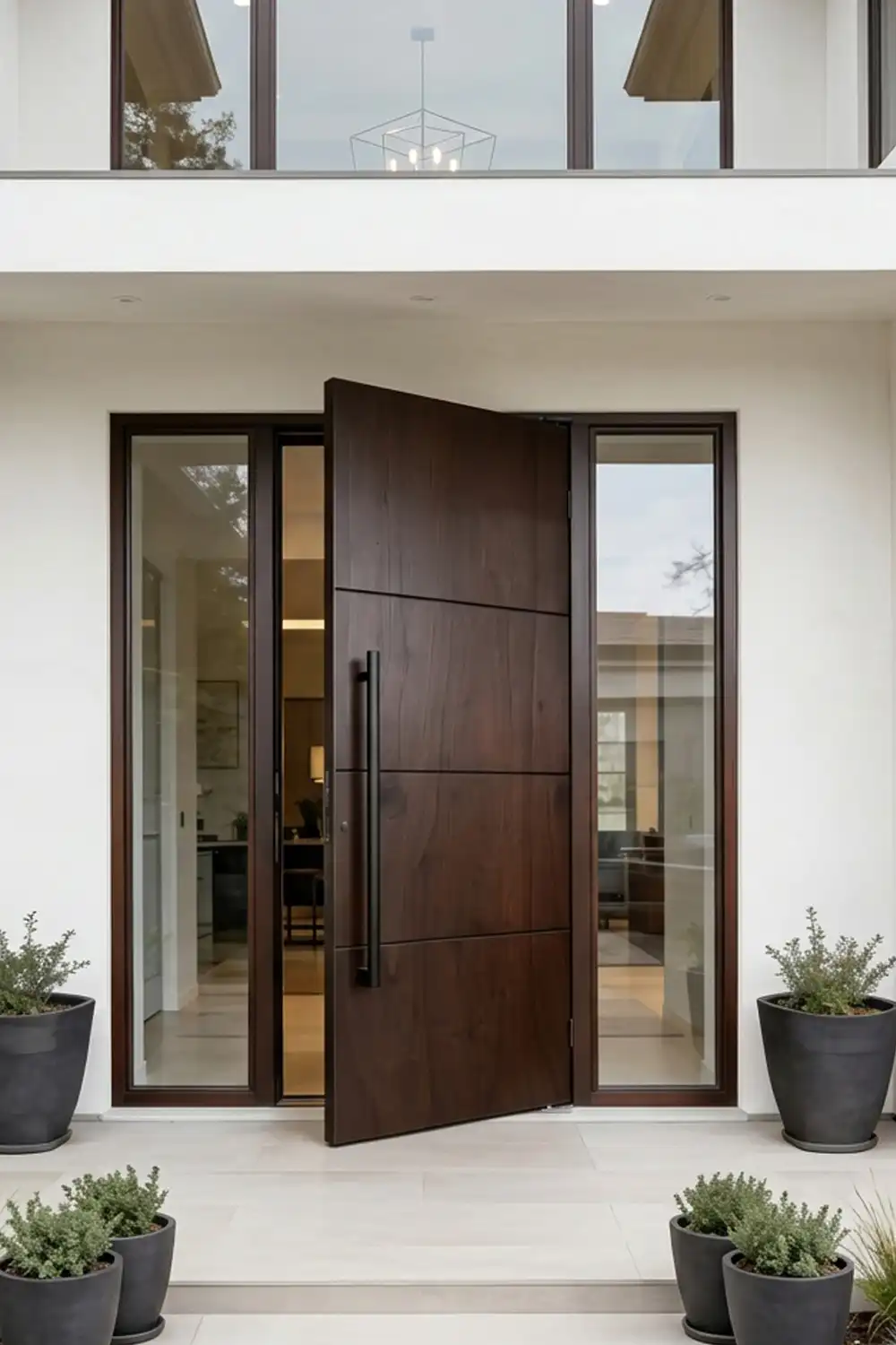 4 pane marine ply pivot door entrance design Marine ply pivot door entrance design