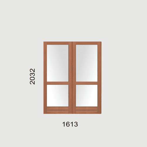 L2 1613 2032 | 2 x Glass Rebated Double Doors