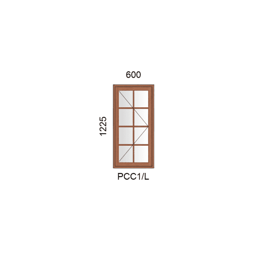 PCC1 L | Cottage Pane Side Hung Window PCC1 <br/> 550 x 1200