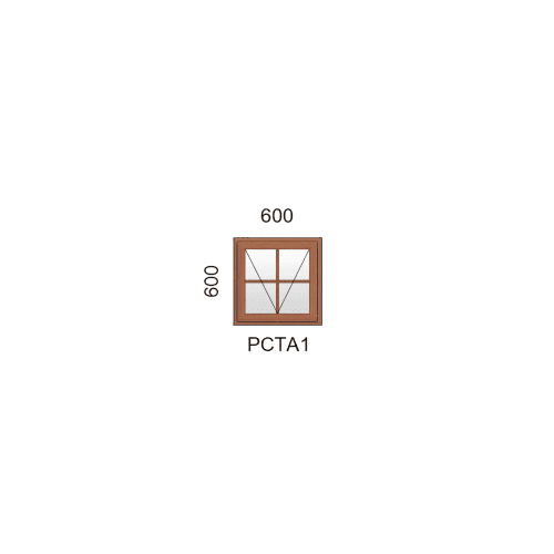 PCTA1 | Cottage Pane Top Hung Window PCTA1<br/>600 x 600