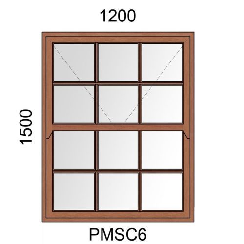 PMSC6 Mock Sash Wooden Window