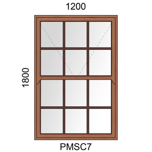 PMSCC7 Mock Sash Wooden Window
