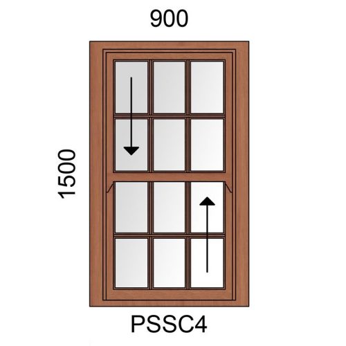 PSSC4 Sliding Sash Wooden Window