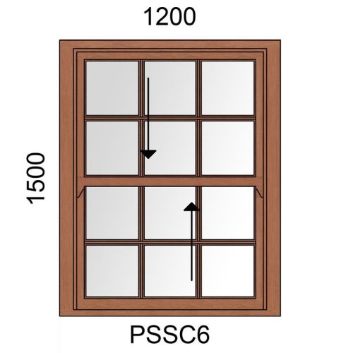 PSSC6 Sliding Sash Wooden Window